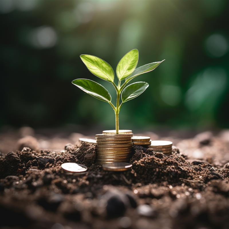 photorealistic money with plant